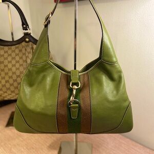 Green Gucci Jackie O  Leather Hobo Bag. 
Excellent condition.